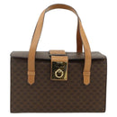 CELINE Macadam Canvas Hand Bag PVC Leather Brown Gold Auth 179567-2