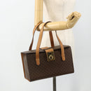 CELINE Macadam Canvas Hand Bag PVC Leather Brown Gold Auth 179567-22