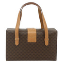 CELINE Macadam Canvas Hand Bag PVC Leather Brown Gold Auth 179567-3