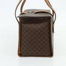 CELINE Macadam Canvas Hand Bag PVC Leather Brown Gold Auth 179567-5