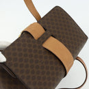 CELINE Macadam Canvas Hand Bag PVC Leather Brown Gold Auth 179567-6