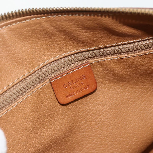 CELINE Macadam Canvas Hand Bag PVC Leather Gold Brown Auth 179568