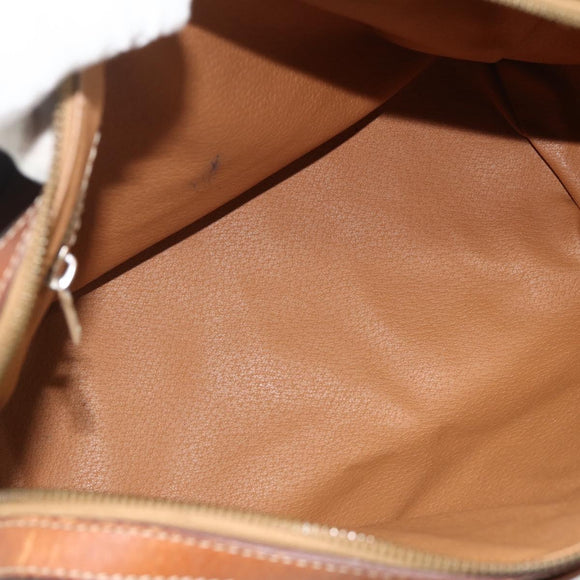 CELINE Macadam Canvas Hand Bag PVC Leather Gold Brown Auth 179568