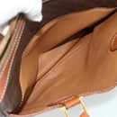 CELINE Macadam Canvas Hand Bag PVC Leather Gold Brown Auth 179568-22