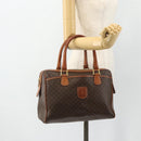 CELINE Macadam Canvas Hand Bag PVC Leather Gold Brown Auth 179568-24