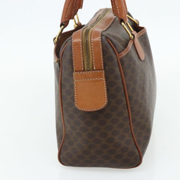 CELINE Macadam Canvas Hand Bag PVC Leather Gold Brown Auth 179568