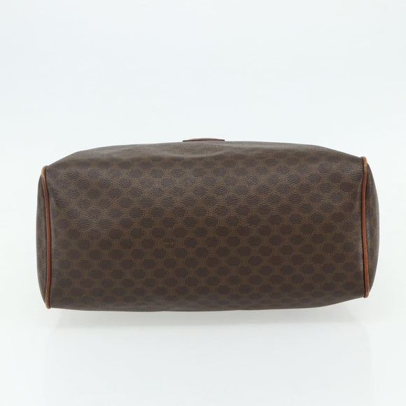 CELINE Macadam Canvas Hand Bag PVC Leather Gold Brown Auth 179568