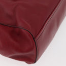 PRADA Hand Bag Leather Red Silver Auth 179569A-16