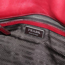 PRADA Hand Bag Leather Red Silver Auth 179569A-20