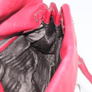 PRADA Hand Bag Leather Red Silver Auth 179569A-22