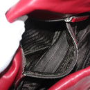 PRADA Hand Bag Leather Red Silver Auth 179569A-24