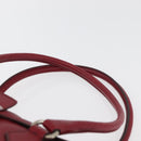 PRADA Hand Bag Leather Red Silver Auth 179569A-14