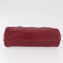 PRADA Hand Bag Leather Red Silver Auth 179569A-5