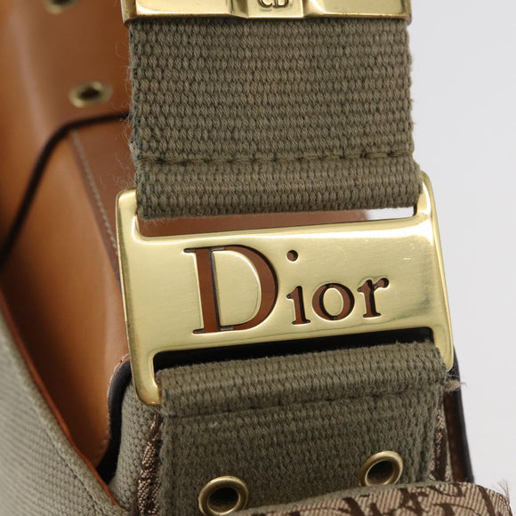 Christian Dior Street chic Shoulder Bag Canvas Beige Gold Auth 179570SAV