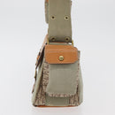 Christian Dior Street chic Shoulder Bag Canvas Beige Gold Auth 179570SAV-3