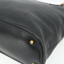 GUCCI Bamboo Hand Bag Leather Black Gold 000 3780 0289 Auth 179579-10