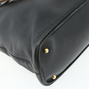 GUCCI Bamboo Hand Bag Leather Black Gold 000 3780 0289 Auth 179579-13