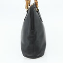 GUCCI Bamboo Hand Bag Leather Black Gold 000 3780 0289 Auth 179579-5