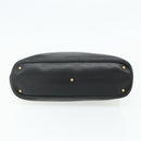 GUCCI Bamboo Hand Bag Leather Black Gold 000 3780 0289 Auth 179579-9