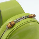 GUCCI Bamboo Body Bag Patent leather Green Gold 003 2113 0027 Auth 179580-14