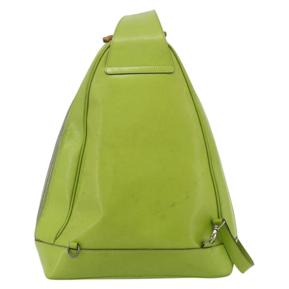 GUCCI Bamboo Body Bag Patent leather Green Gold 003 2113 0027 Auth 179580