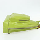 GUCCI Bamboo Body Bag Patent leather Green Gold 003 2113 0027 Auth 179580-5
