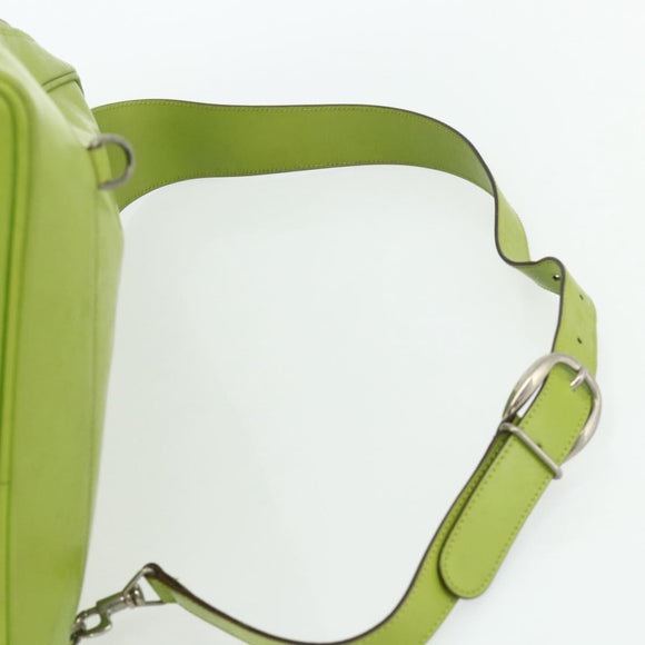 GUCCI Bamboo Body Bag Patent leather Green Gold 003 2113 0027 Auth 179580