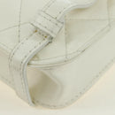 CHANEL Matelasse Chain Shoulder Bag Leather 2way White Gold CC Auth 179581SAM-13