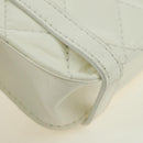 CHANEL Matelasse Chain Shoulder Bag Leather 2way White Gold CC Auth 179581SAM-14