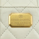 CHANEL Matelasse Chain Shoulder Bag Leather 2way White Gold CC Auth 179581SAM-16