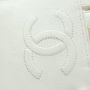 CHANEL Matelasse Chain Shoulder Bag Leather 2way White Gold CC Auth 179581SAM-20