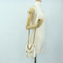 CHANEL Matelasse Chain Shoulder Bag Leather 2way White Gold CC Auth 179581SAM-26