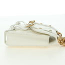 CHANEL Matelasse Chain Shoulder Bag Leather 2way White Gold CC Auth 179581SAM-5