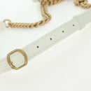 CHANEL Matelasse Chain Shoulder Bag Leather 2way White Gold CC Auth 179581SAM-9