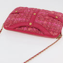 CHANEL Girl Chanel Chain Shoulder Bag Tweed Pink Gold CC Auth 179582SAM-6