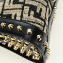 FENDI Zucca Canvas Hand Bag Black Gold Auth 179584V-16