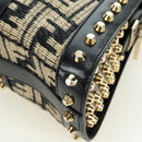 FENDI Zucca Canvas Hand Bag Black Gold Auth 179584V-17