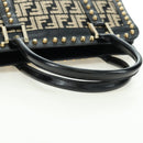 FENDI Zucca Canvas Hand Bag Black Gold Auth 179584V-7