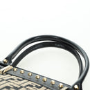 FENDI Zucca Canvas Hand Bag Black Gold Auth 179584V-14