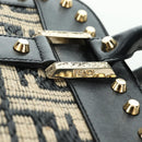 FENDI Zucca Canvas Hand Bag Black Gold Auth 179584V-8
