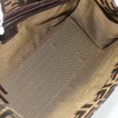 FENDI Zucca Canvas Mamma Baguette Tote Bag Brown Black Auth 179585-16