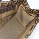 FENDI Zucca Canvas Mamma Baguette Tote Bag Brown Black Auth 179585-17
