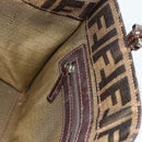 FENDI Zucca Canvas Mamma Baguette Tote Bag Brown Black Auth 179585-19