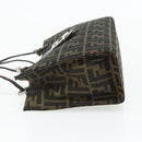 FENDI Zucca Canvas Mamma Baguette Tote Bag Brown Black Auth 179585-4