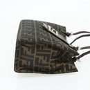 FENDI Zucca Canvas Mamma Baguette Tote Bag Brown Black Auth 179585-5
