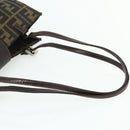 FENDI Zucca Canvas Mamma Baguette Tote Bag Brown Black Auth 179585-7
