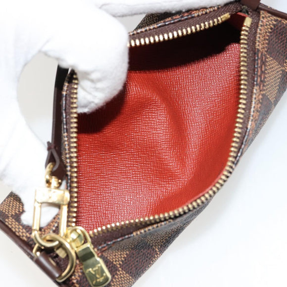 LOUIS VUITTON Damier Ebene Papillon Täschchen LV Auth 179588