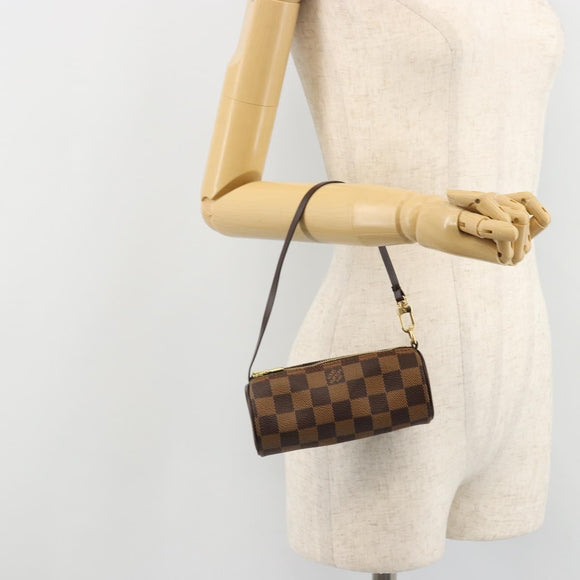 LOUIS VUITTON Damier Ebene Papillon Täschchen LV Auth 179588