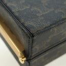 CELINE Triomphe Macadam Canvas Mini Vanity Case PVC Leather Black Auth 179589M-14