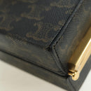 CELINE Triomphe Macadam Canvas Mini Vanity Case PVC Leather Black Auth 179589M-15